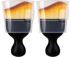 2-Pack Auto-interieur Reinigingsborstels - Autodetailing en Stofborstels - Zachte Borstels voor het Reinigen van Auto-interieurs - Geschikt voor Dashboard, Interieur, Exterieur, Schuifdak, Leer, Stofborstel - Bruin