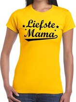 Liefste mama cadeau t-shirt geel dames XL