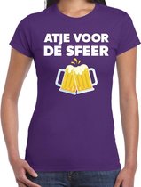 Atje voor de sfeer feest t-shirt paars voor dames XS