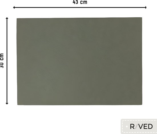 Sets de Napperons Raved Vera - Set de 6 pièces - Grijs foncé - Plastique - Table à manger - Sous-couche - Hydrofuge