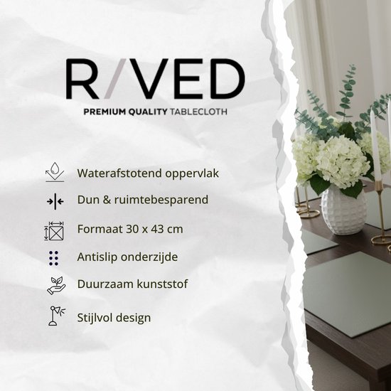 Sets de Napperons Raved Vera - Set de 6 pièces - Grijs foncé - Plastique - Table à manger - Sous-couche - Hydrofuge