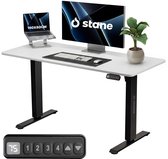 Stane Zit Sta Bureau Elektrisch Verstelbaar - 4 Geheugen Standen - Incl. Kabelgoot - 160 x 80 cm - Wit Blad, Zwart Frame