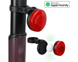 Fynda - Fietsreflector geschikt voor Apple AirTag - Inclusief tracker - Fiets tracker - MFI gecertificeerd door Apple - Bluetooth tracker - Onbeperkte lokalisering - Zonder abonnement - Met geluidssignaal - Waterdicht - Fietsreflector rood