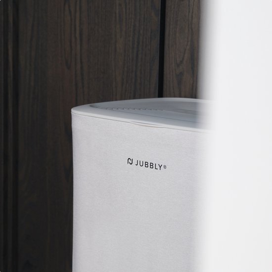 Jubbly® - Wasmand - Wassorteerder - Wasmand met Deksel - Wasmand 2 vakken - Wasmand opvouwbaar - Wasbox - 90 Liter - Beige - The Splitsmart