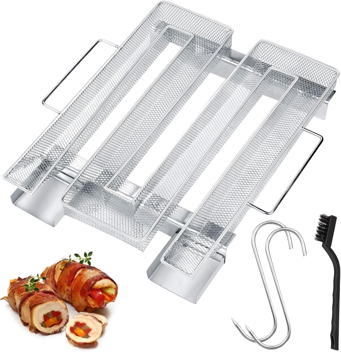 Barbecue gereedschapset - Outdoor Barbecue Rookbak, RVS Rooknetmand (Type M)
