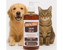 Animalking Zalmolie voor Hond en Kat – Omega 3 en 6 – 500 ml