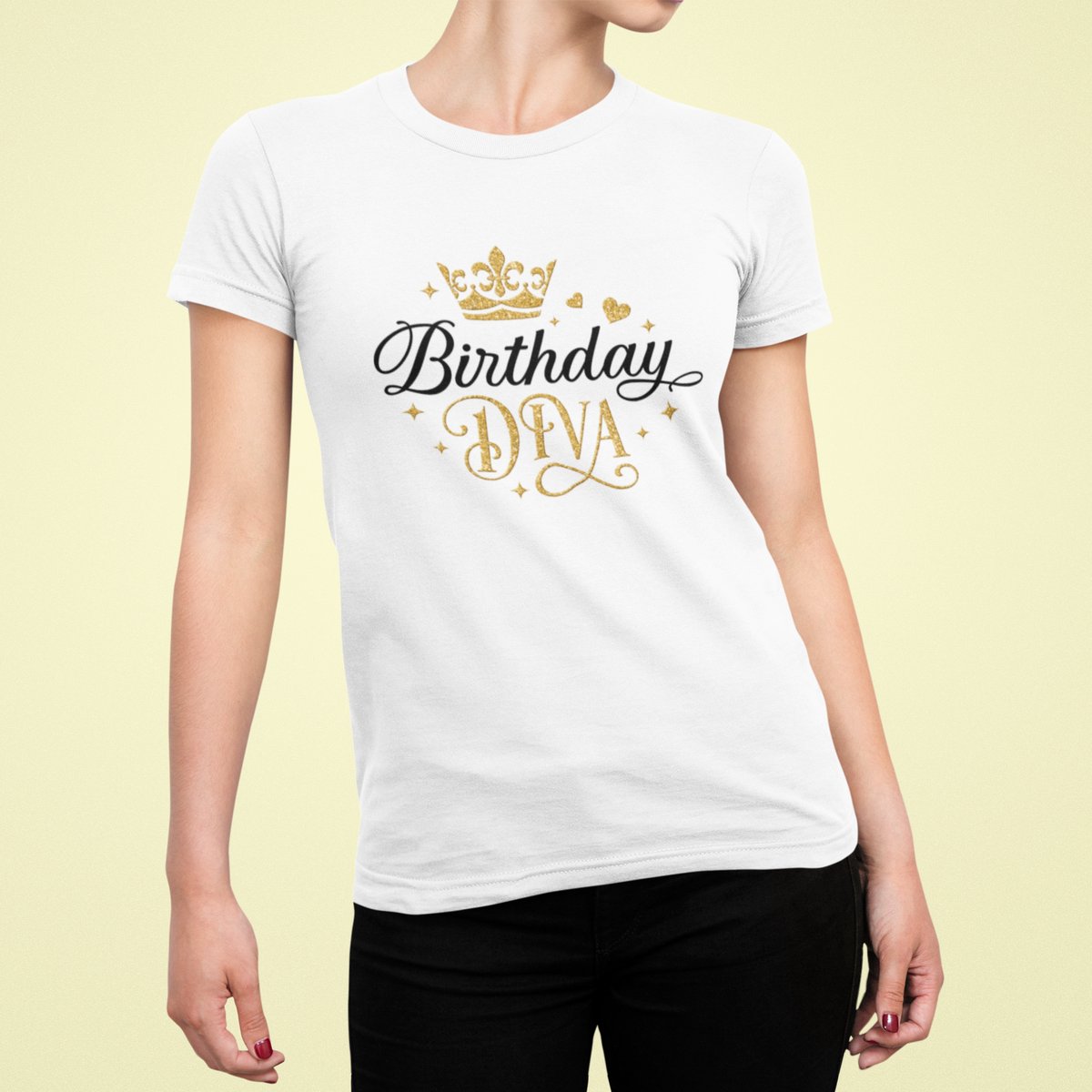 Birthday Diva - Verjaardag T-shirt Wit - Grappig T-shirt - Maat L - Verjaardag Cadeau Vrouwen - Limited Edition