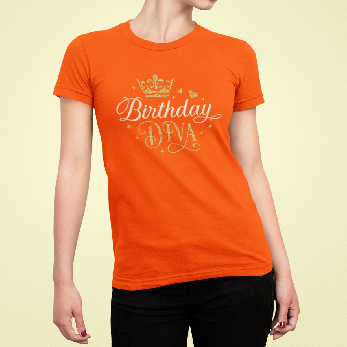 Birthday Diva - Verjaardag T-shirt Oranje - Grappig T-shirt - Maat L - Verjaardag Cadeau Vrouwen - Limited Edition