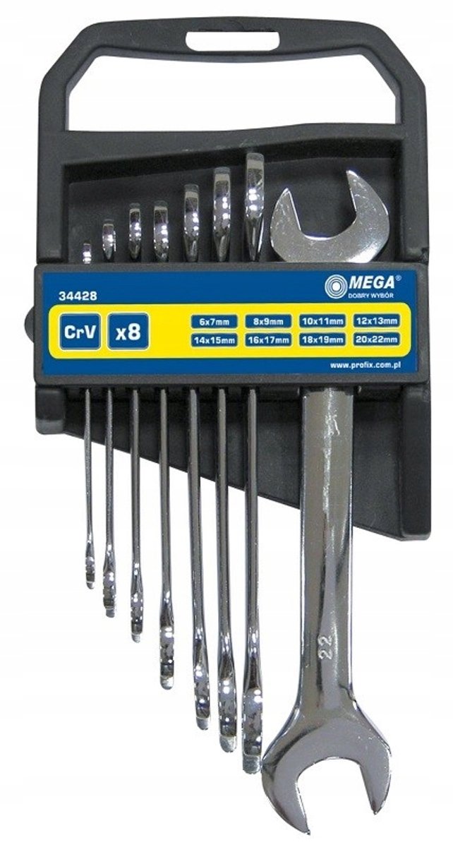 Platte Sleutelset 6-delig 6-17mm CrV Staal