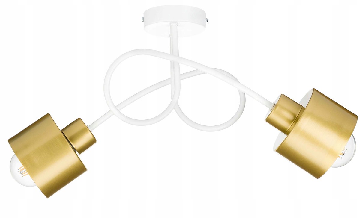 Gouden Loft Hanglamp Metaal 2x E27 - Stijlvolle Woonkamer Verlichting