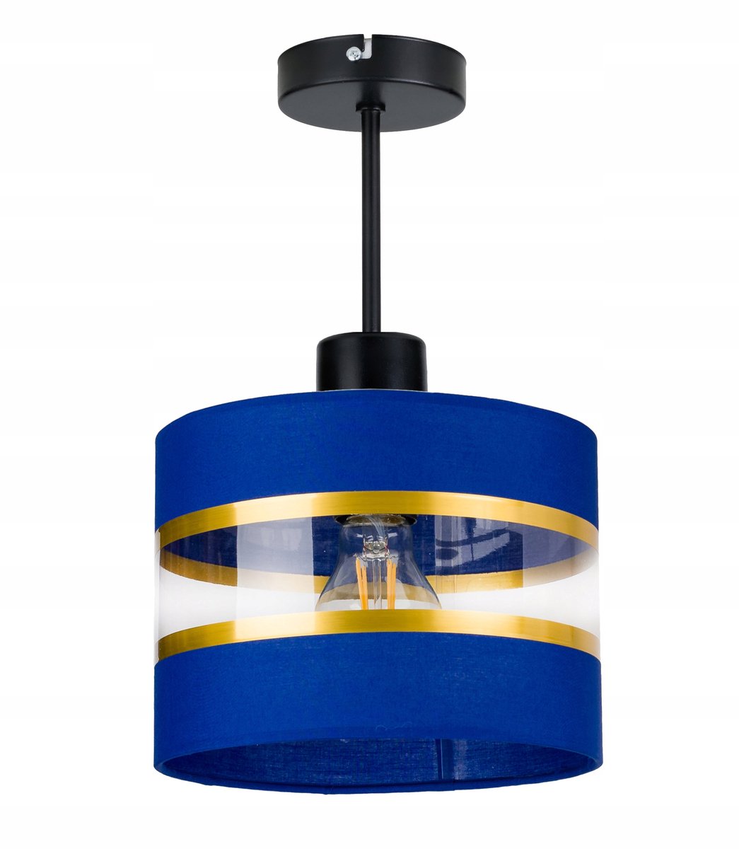 Blauwe Hanglamp met Gouden Strepen - Ø 20cm - E27