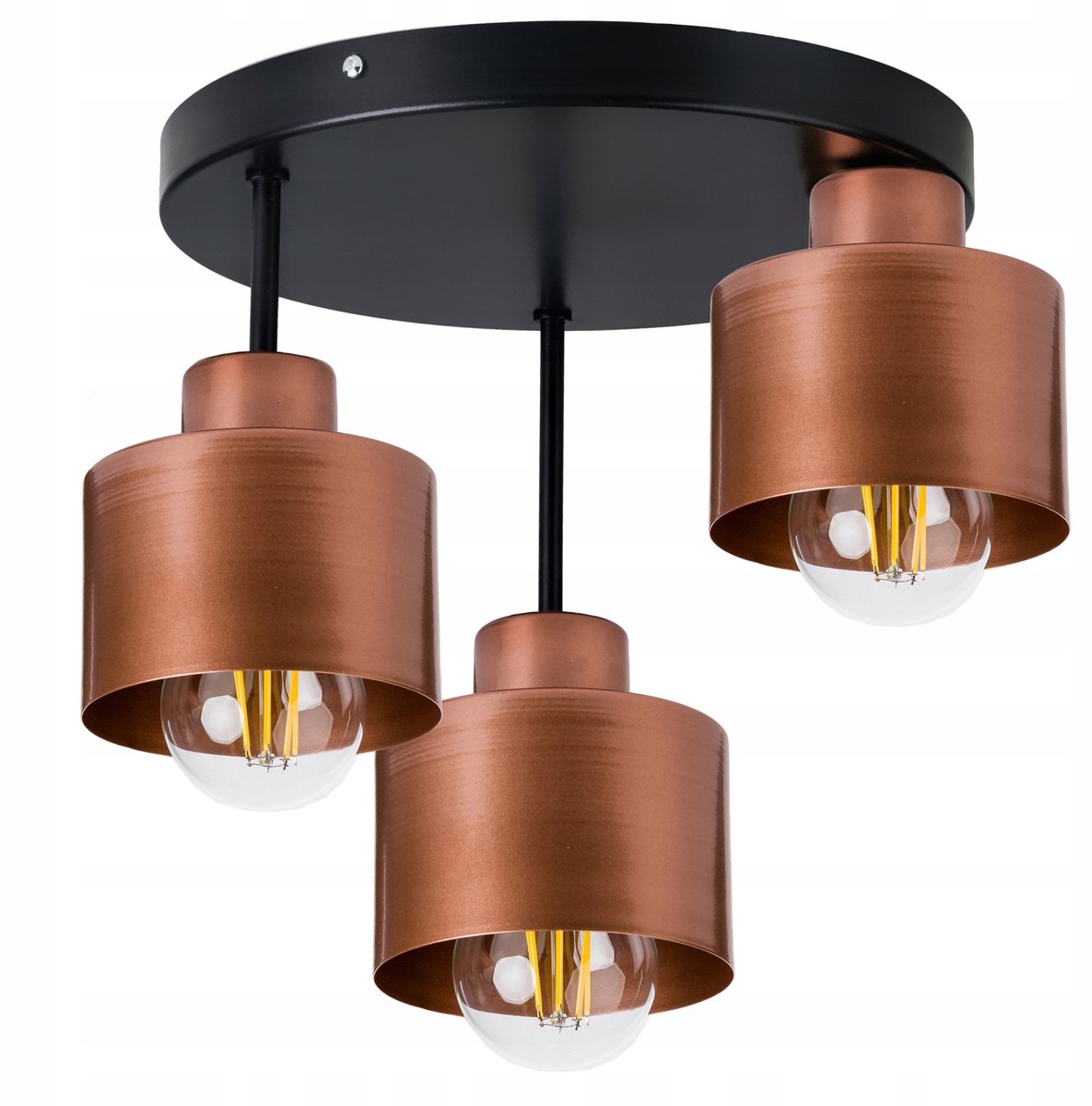 Loft Plafond Lamp Metaal Koper 3x E27