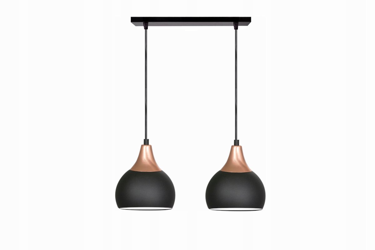 Moderne hanglamp PRETTY 2-208, Zwarte Metalen Bol, E27