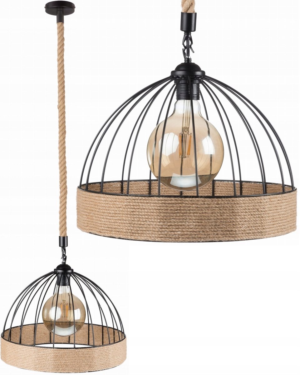 Jutowa Lampa Wisząca KOPUŁA Boho - Naturalny Styl