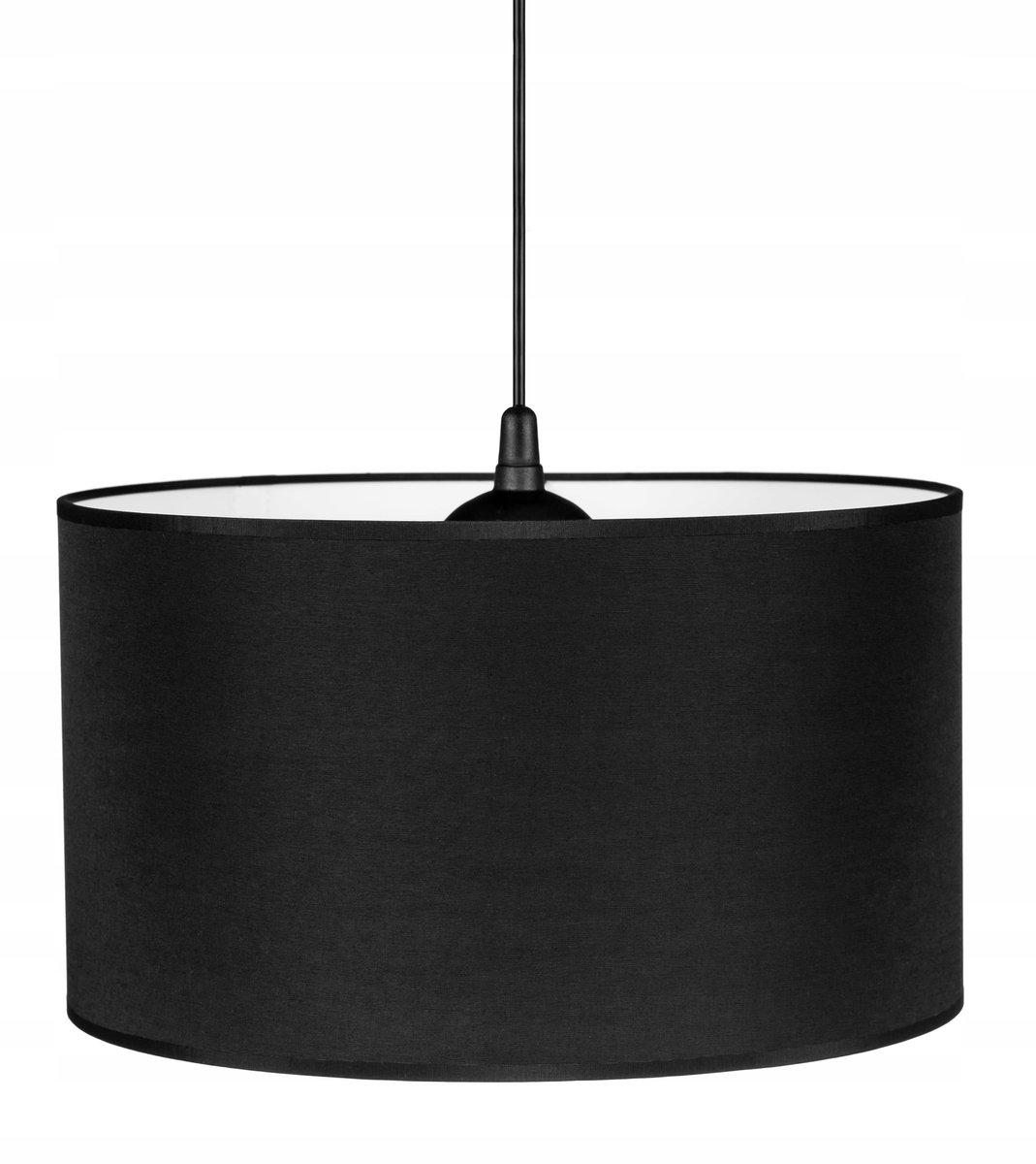 Zwarte hanglamp met grote E27 kap, LED-compatibel