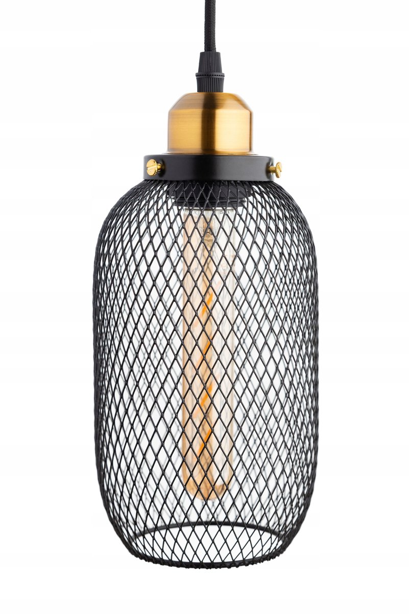 Hanglamp Metaal Zwart/Goud E27 Loft Stijl