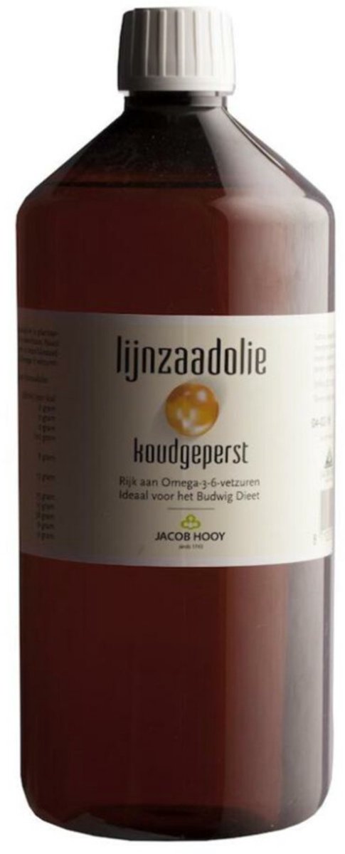 Jacob Hooy Lijnzaadolie - 3 x 1 liter - Voordeelverpakking