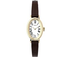 Timex Cavatina Kwarts Analoog Horloge Bruin Case: 100% Low Lead Brass | Armband: 100% Leather 19 mm TW2W78300AJ, TW2W78400AJ, TW2W78500AJ