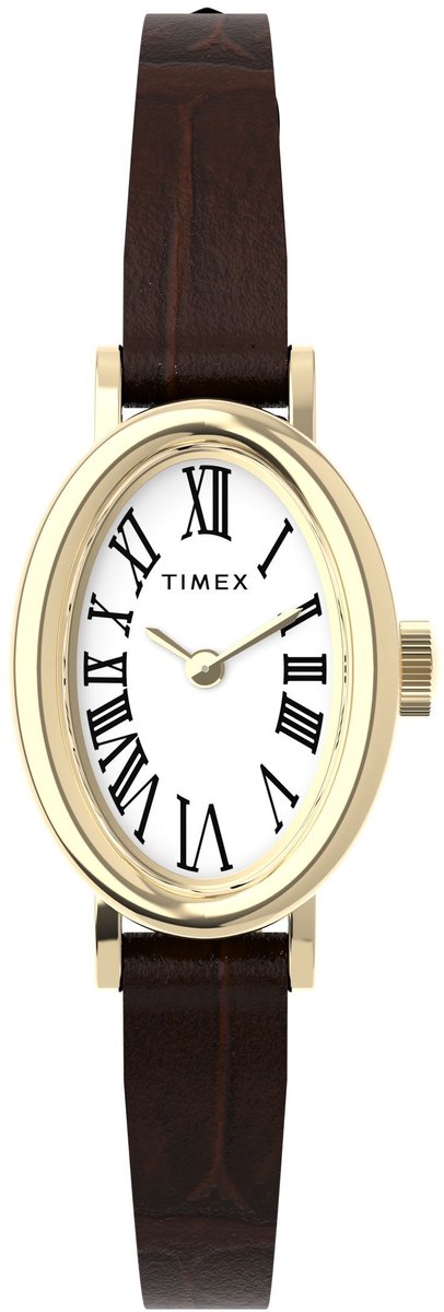 Timex Cavatina Kwarts Analoog Horloge Bruin Case: 100% Low Lead Brass | Armband: 100% Leather 19 mm TW2W78300AJ, TW2W78400AJ, TW2W78500AJ