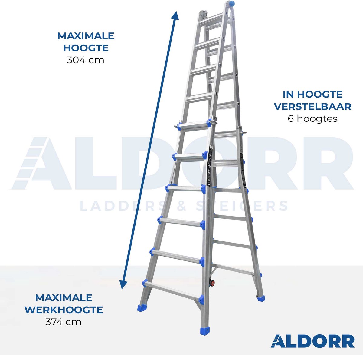 ALDORR Home - Multiladder Uitschuifbare Vouwladder 4x6 - 6,30 meter – foto 6