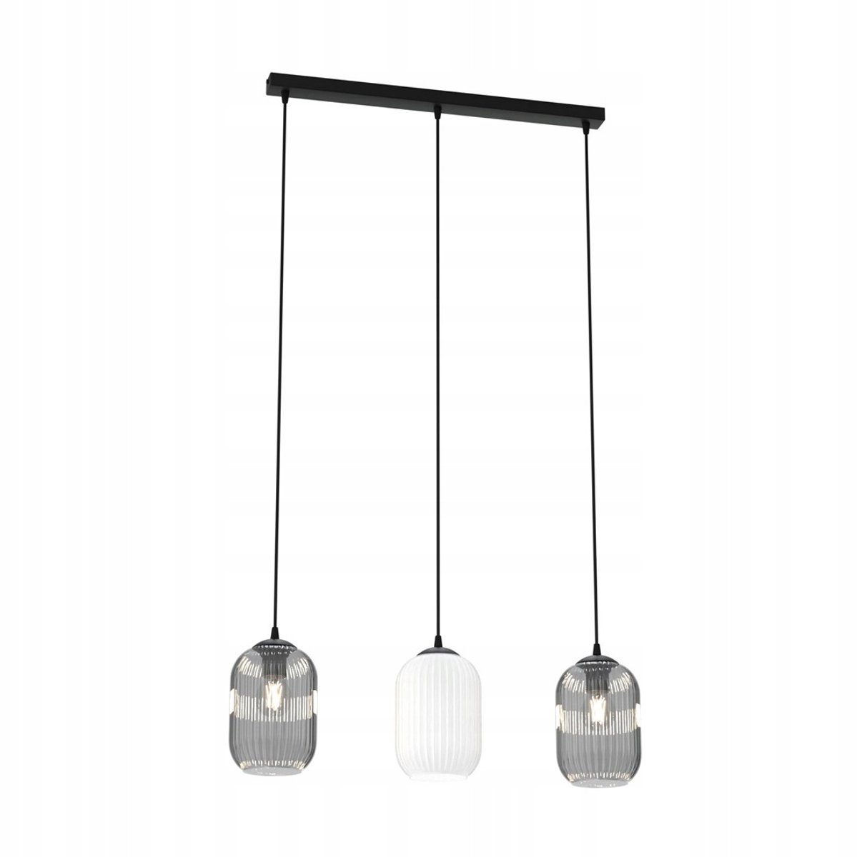 Emibig VERDI 3 BL MIX hanglamp - metaal, glas, zwart/wit/grijs