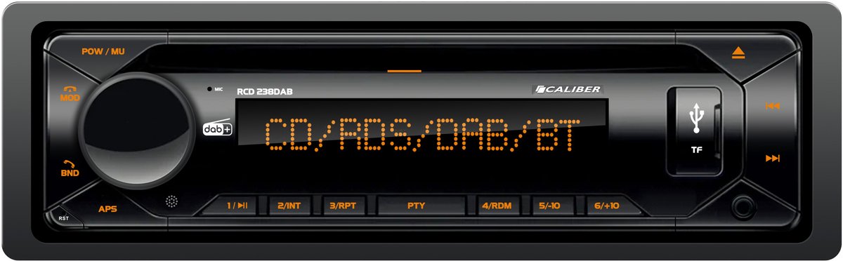 Caliber Autoradio 4x 75W met Bluetooth® technologie CD DAB+ FM en USB Multicolor display (RCD238DAB-BT)