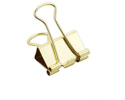 Papierklemmen goud | Foldback clip | 19 MM breed | 240 stuks