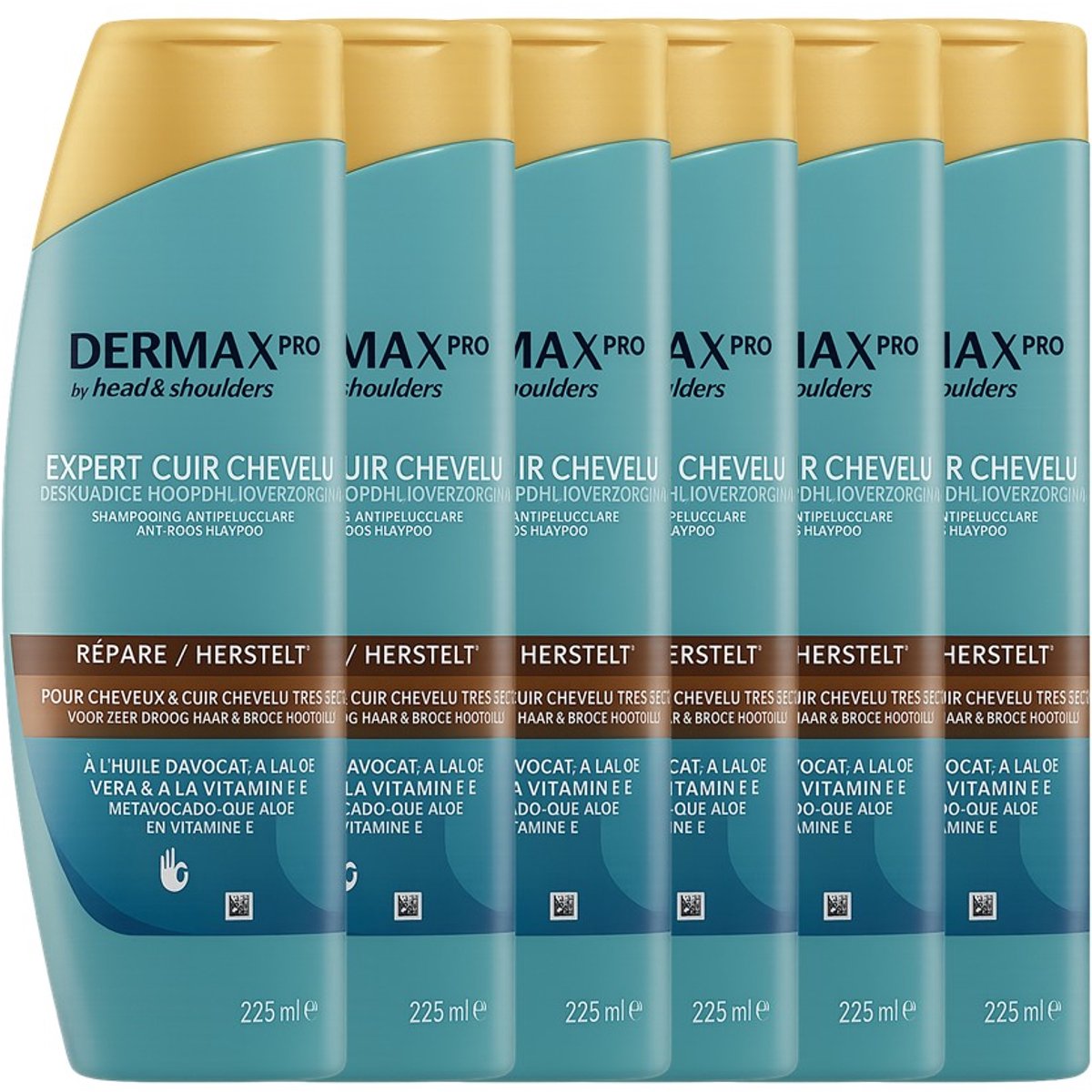 DermaX Pro by Head & Shoulders Répare / Herstelt Shampoo 6 × 225 ml