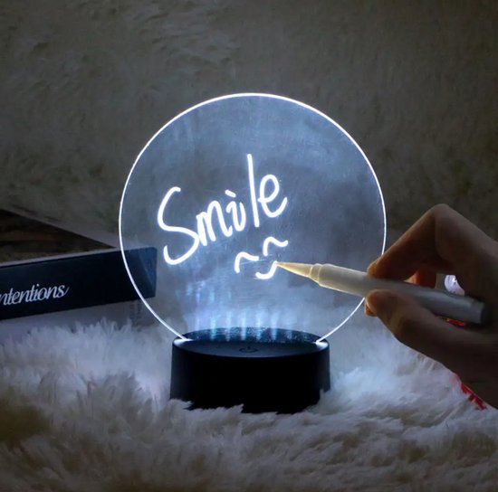 LED Schrijfbord Nachtlampje RGB - Multicolor Whiteboard met Afstandsbediening & Stift - Uitwisbaar Message Board - Oplaadbaar Sfeerlampje voor Kinderen & Volwassenen van MuzMuz. — afbeelding 5
