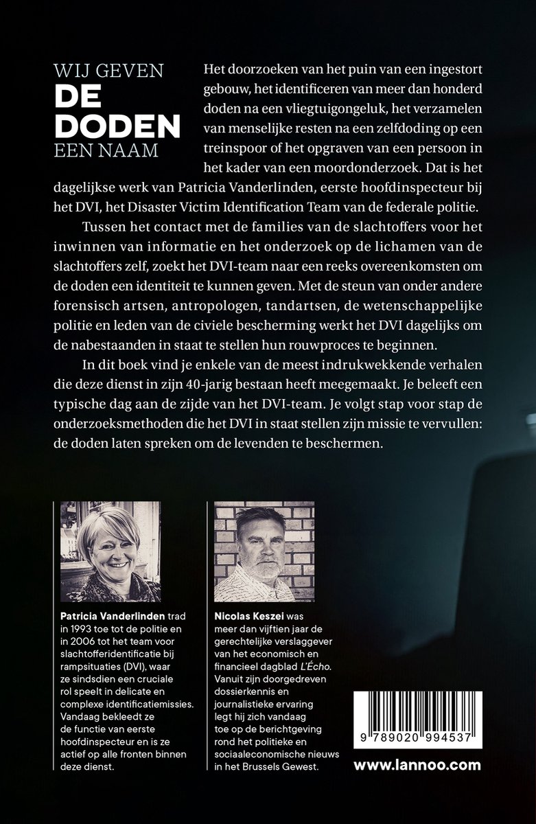 Wij geven de doden een naam - back cover