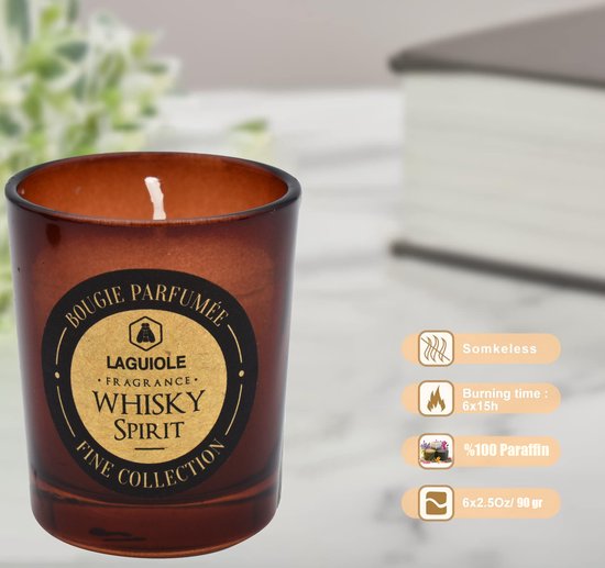 Laguiole Geurkaarsen - Giftset - 6 Luxe Kaarsen - Whisky Cognac en Rum