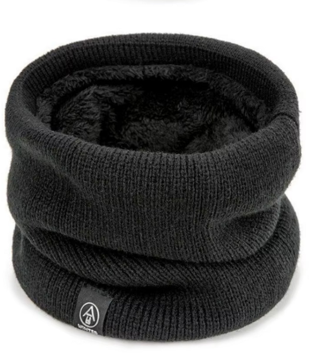 Nekwarmer Heren & Dames - Geschikt voor Wintersport, Wandelen, Fiets & Scooter/Motor Zwart