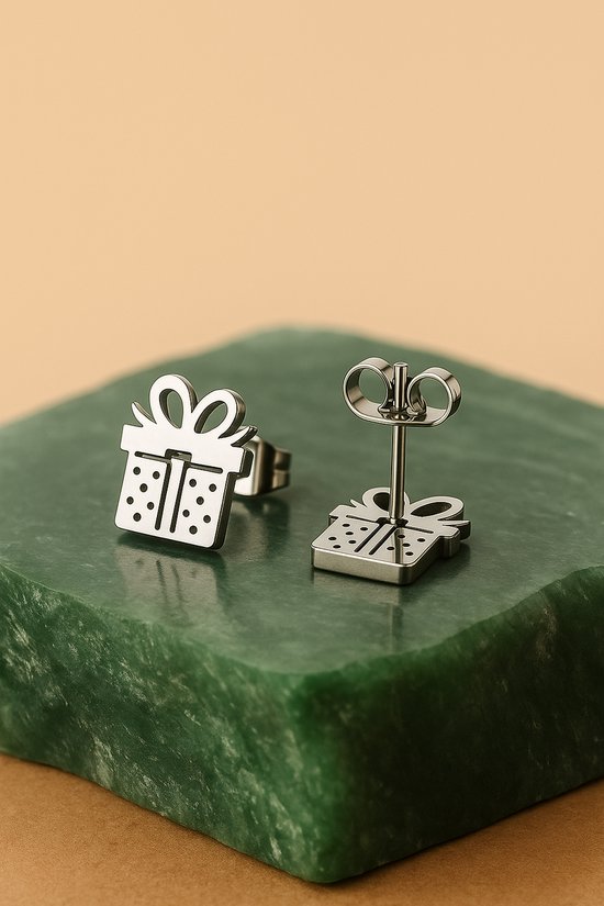 Clips d'oreilles puces Lundholm pour femme, couleur argent - Acier inoxydable de Premium - Plaqué argent - Boucles d'oreilles d'oreilles élégantes, cadeau de Noël Filles - Emballage cadeau Luxe