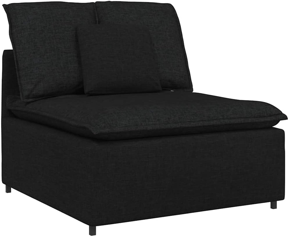vidaXL - Modulaire - bank - middenmodule - met - kussens - 100 - cm - zwart
