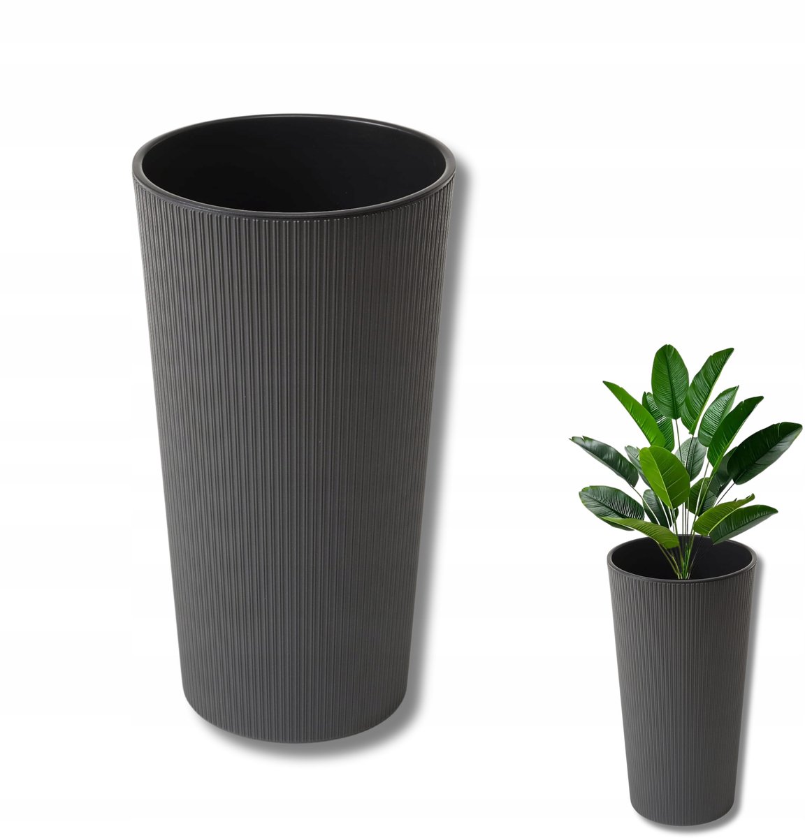 Lilia Jumper Antraciet Pot Ø 19cm met Inzetstuk