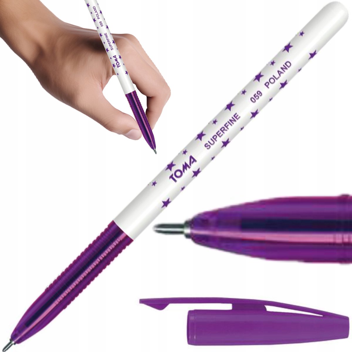 Toma Superfine Pen TO-059 Paars met Sterren 0,5mm