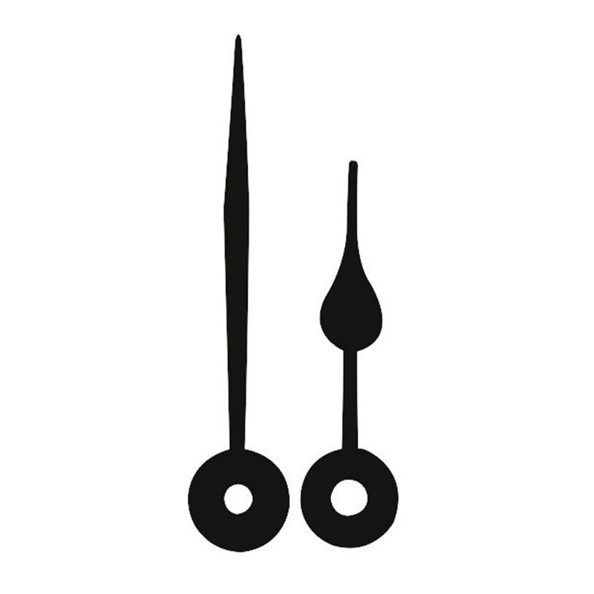 Wijzerpaar voor kwartshorloges, peerzwart gepolijst, minutenwijzer - L: 40 mm