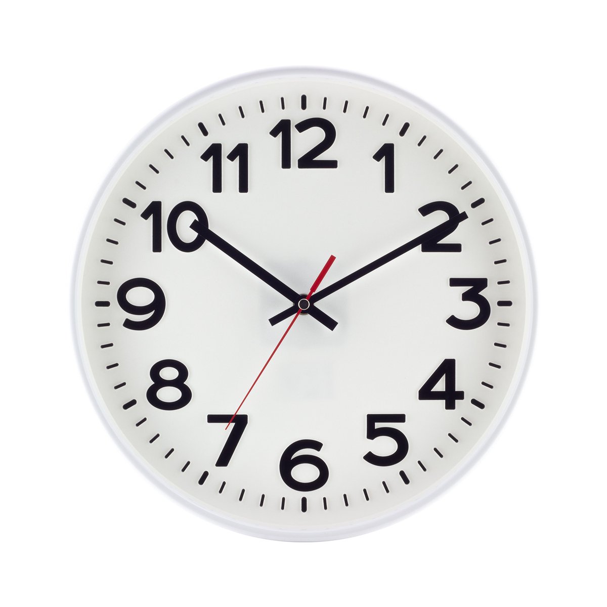 SELVA quartz wandklok Kolbingen, witte wijzerplaat, zwarte Arabische cijfers, kastdiameter 30 cm