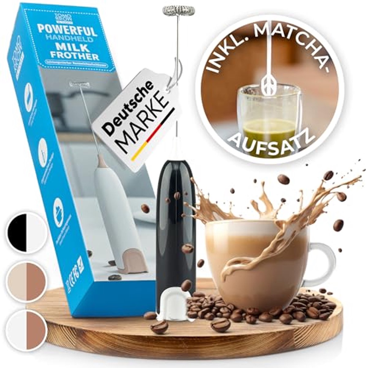 Elektrische Melkopschuimer met Matcha Mixer - Perfect voor Romig Schuim