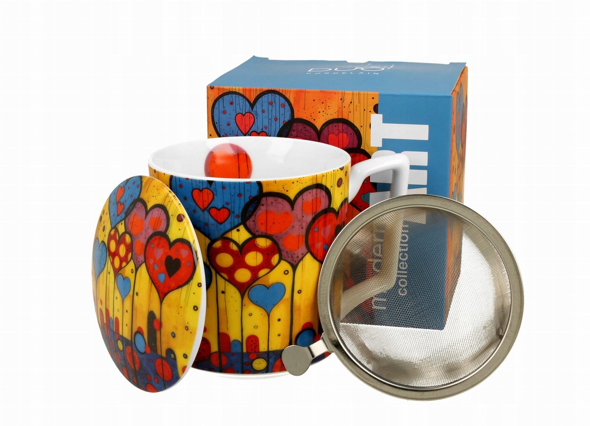 MODERN HEARTS Mok met Infuser - Porselein 450ml