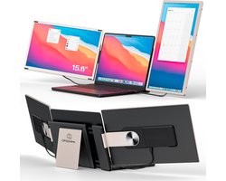 Alpha Pro 15.6" Inch Portable Monitor met Gratis Draagtas - Lichtgewicht en Extra Dun - Draagbare Monitor voor Laptop - USB-C & HDMI - Extra scherm laptop - Icd Display - Draagbaar laptop beeldscherm uitbreider - Plug & Play