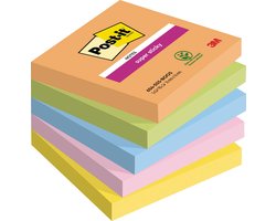 Post-it Super Sticky notes Boost | 90 vel | ft 76 x 76 mm | geassorteerde kleuren | pak van 5 blokken