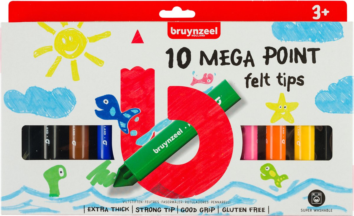 Bruynzeel Kids Mega Points viltstiften 10