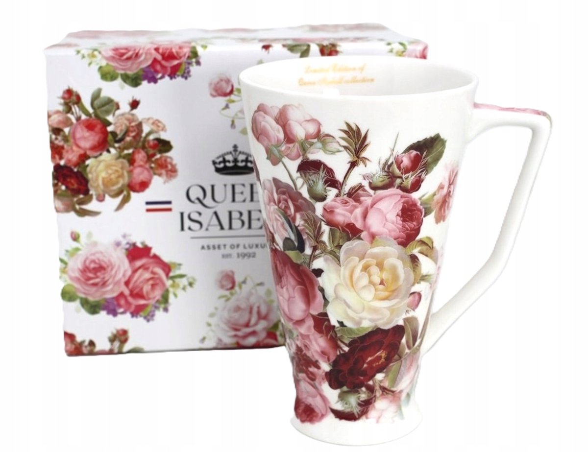Grote Porseleinen Mok 500ml - Rozen & Bloemen - Cadeauverpakking