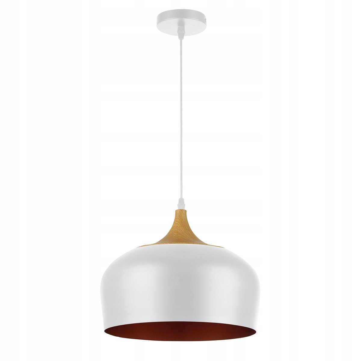 Moderne Hanglamp E27 Goud Wit Hout - Loft Stijl