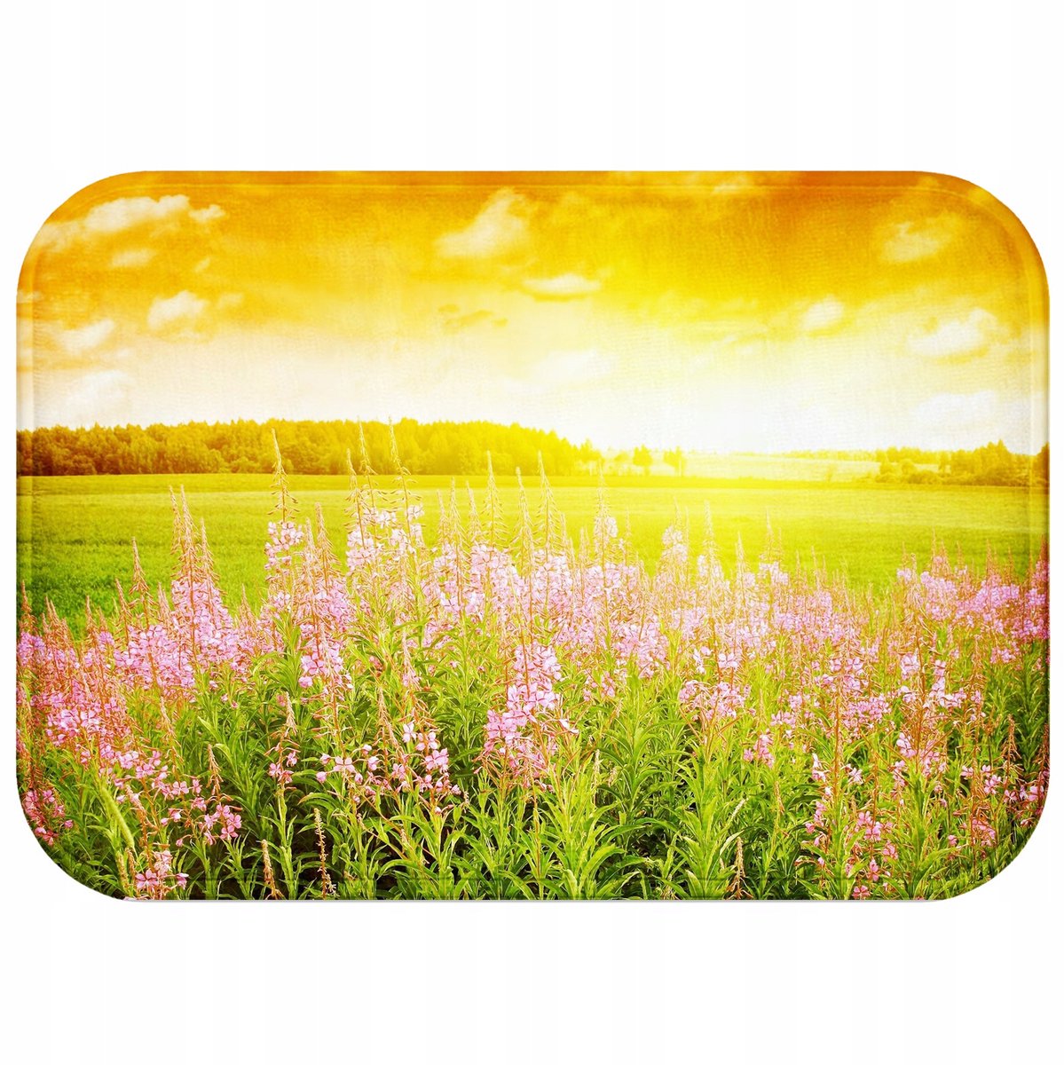 Antislip Badmat 60x40cm - Bloemenprint, Sneldrogend & Wasbaar