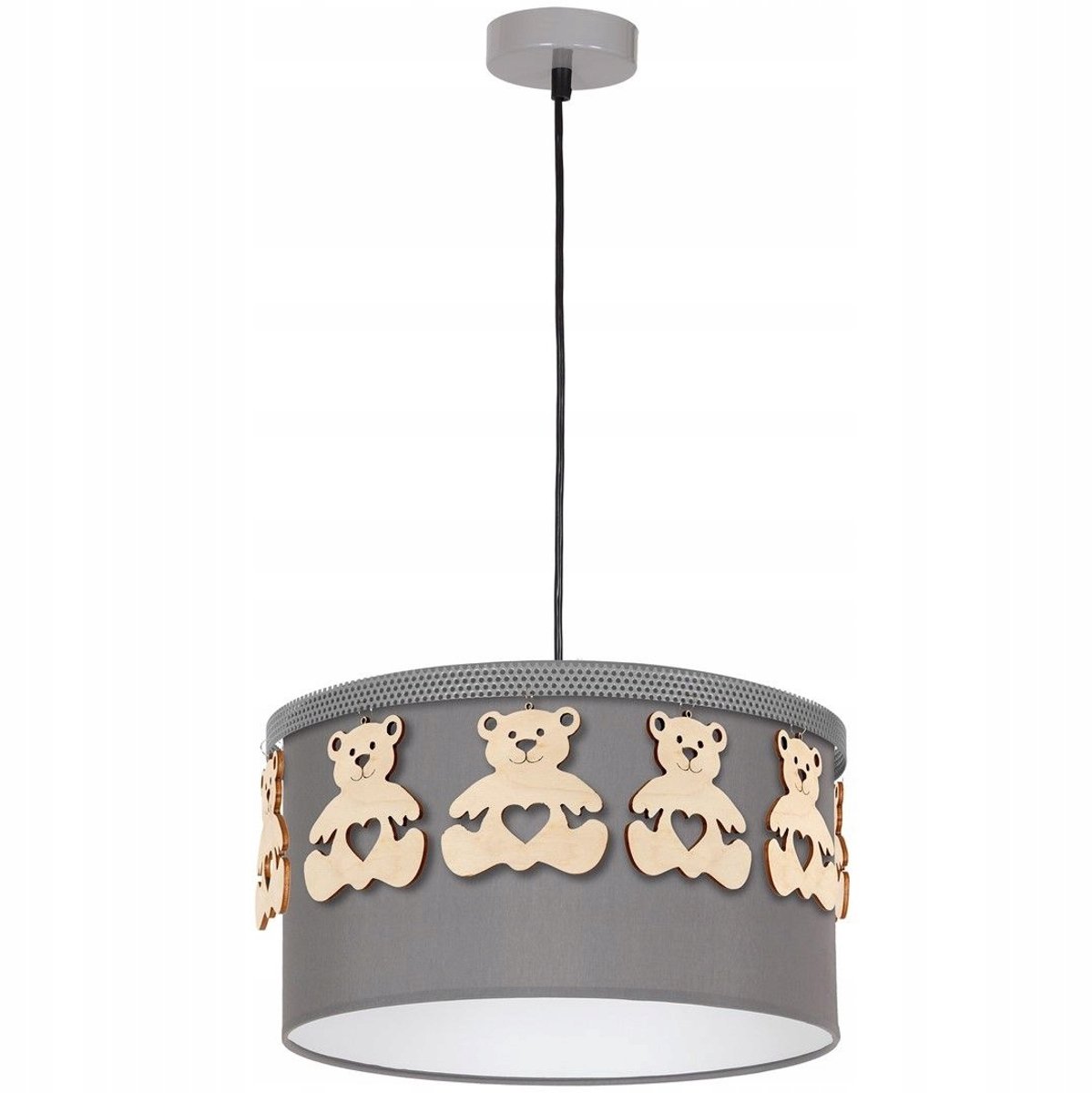 Milagro Miś Hanglamp Kinderkamer - E27 - Grijs - Verstelbaar