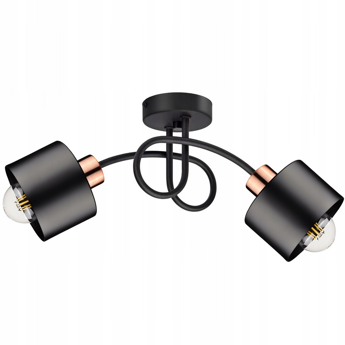 Moderne Zwarte Koperen Hanglamp LED Loft Stijl E27
