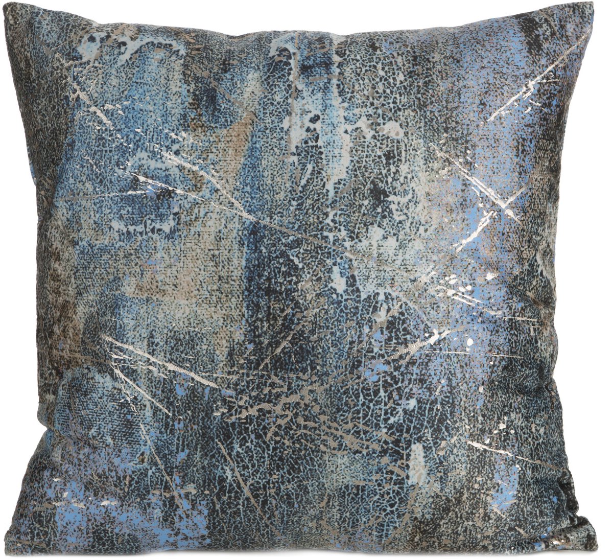 Turquoise Fluwele Kussensloop 45x45 cm met Metallic Print