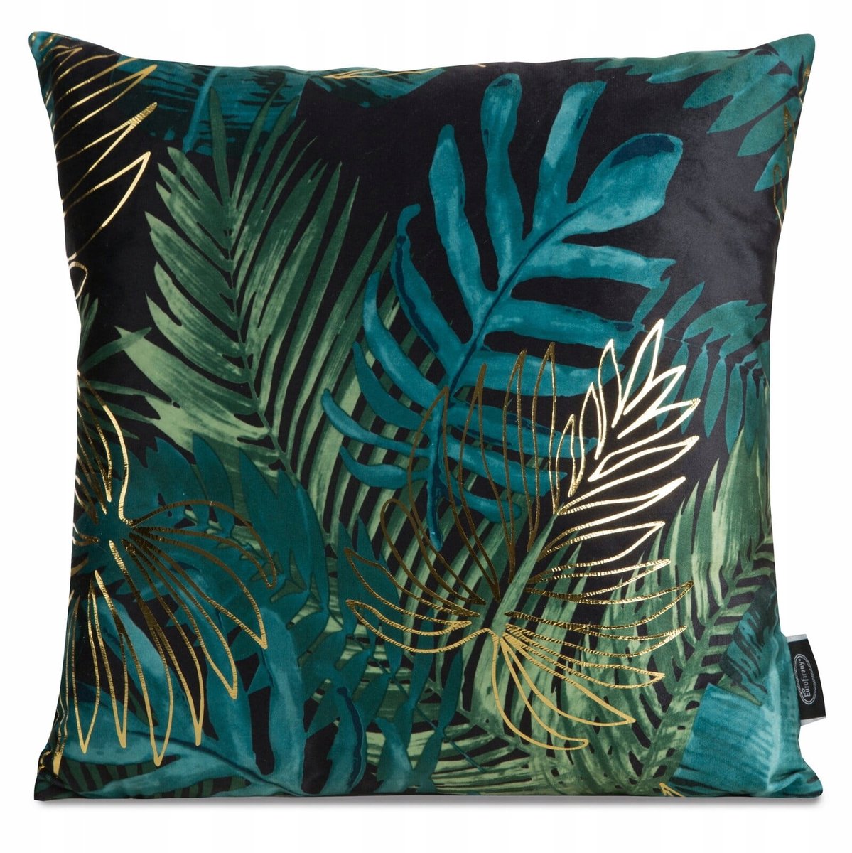 Eurofirany Davos Sierkussen 40x40 cm Zwart met Gouden Bladeren